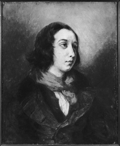 Portret van George Sand, 1838 door Ferdinand Victor Eugene Delacroix